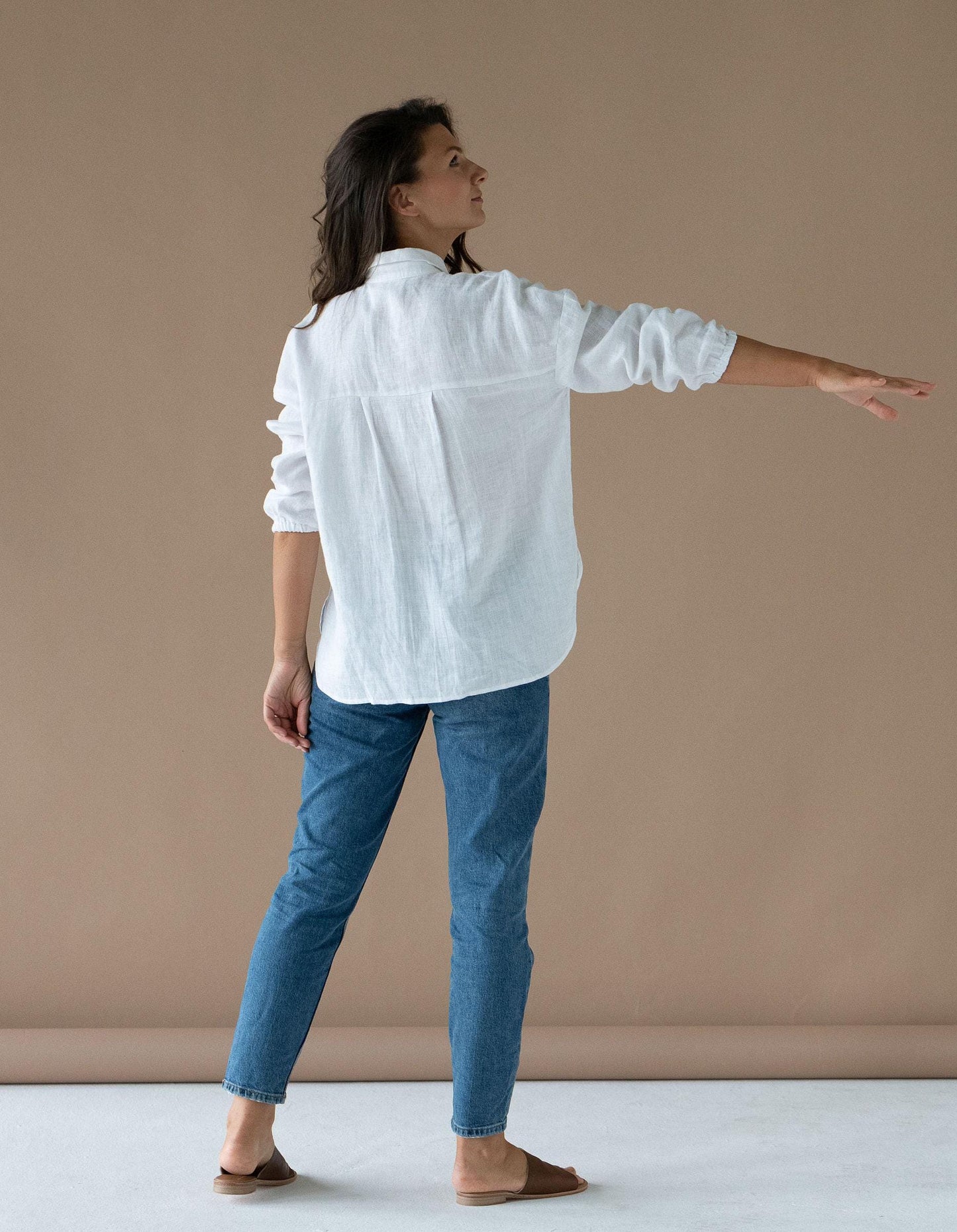 Oversized Linen Shirt in White