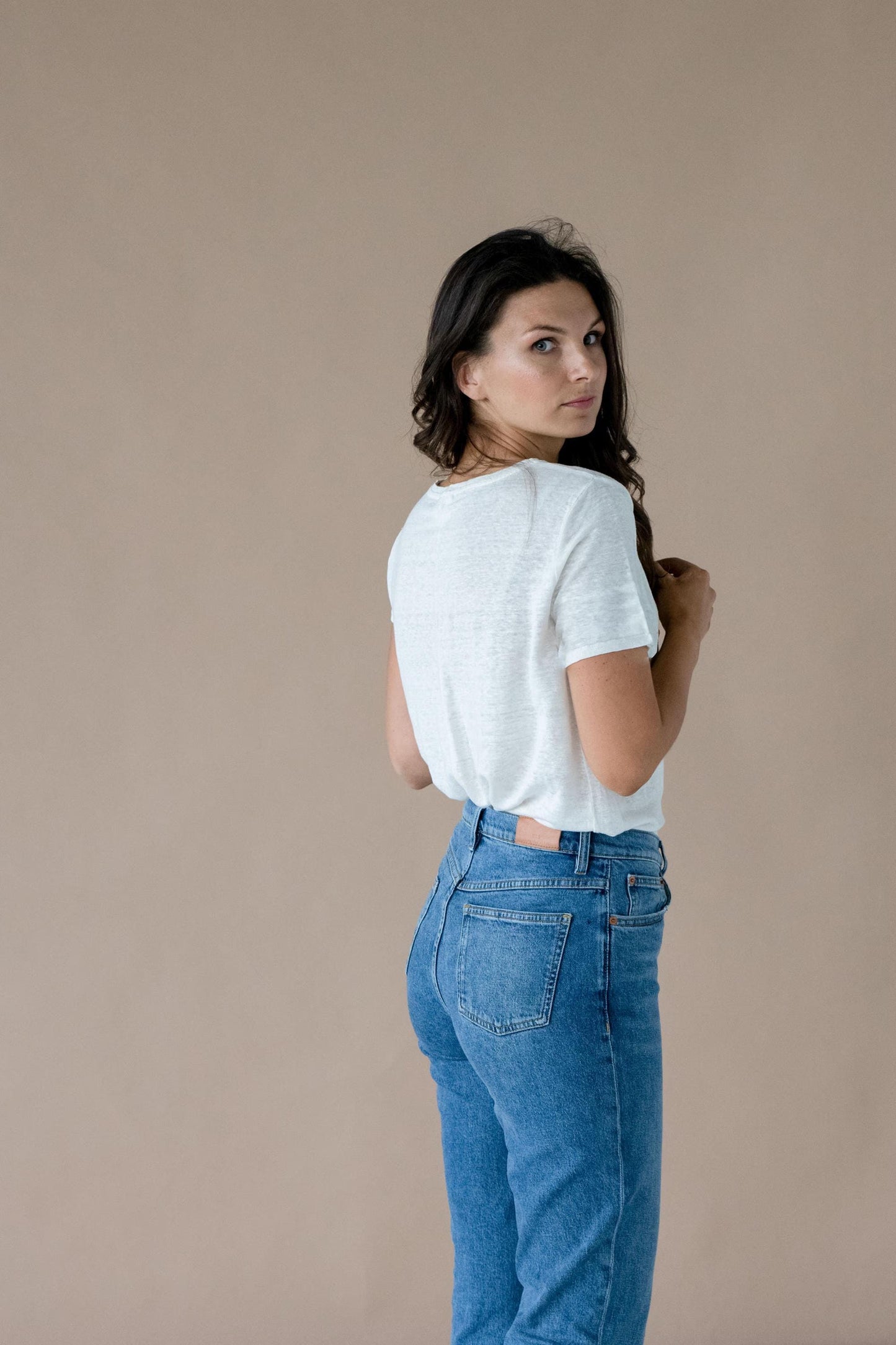 White Linen Jersey T-Shirt | CLASSICS by SM