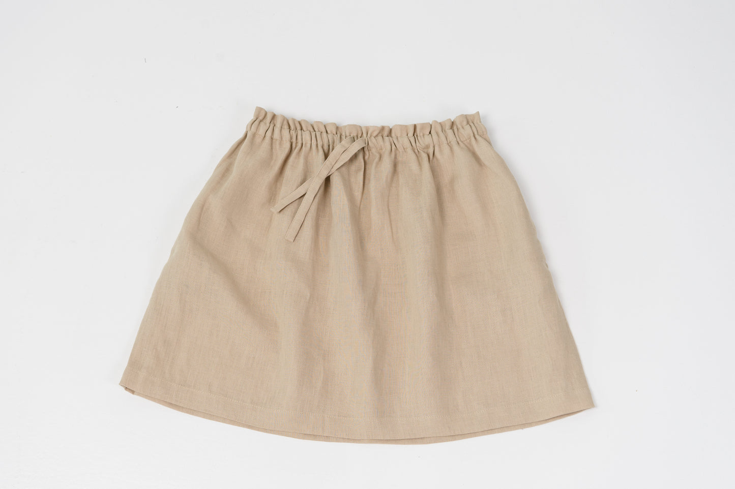 Simple Linen Skirt in Beige