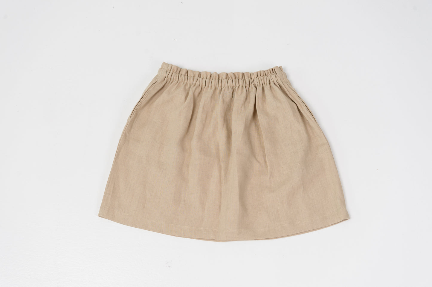 Simple Linen Skirt in Beige