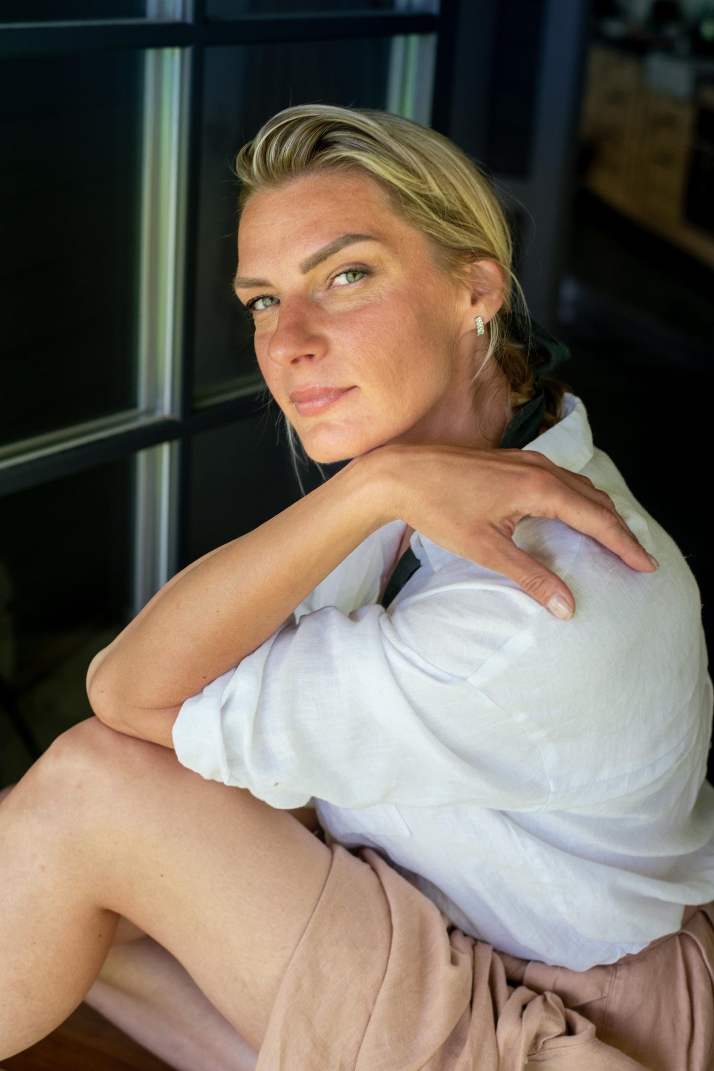 Oversized Linen Shirt in White