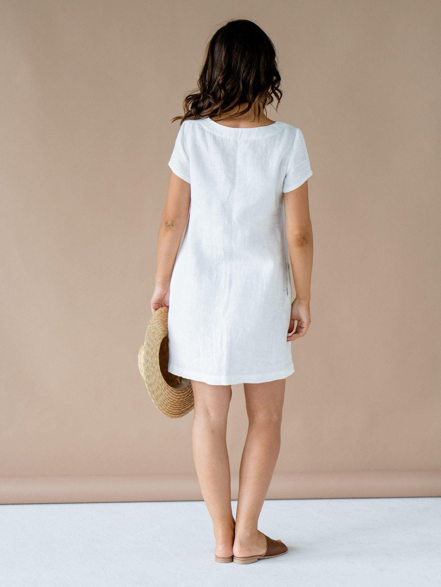 White Linen Tunic by Solen Mara | Simple Linen Tunic Top For Summer | Women's Tops For Resort Wear