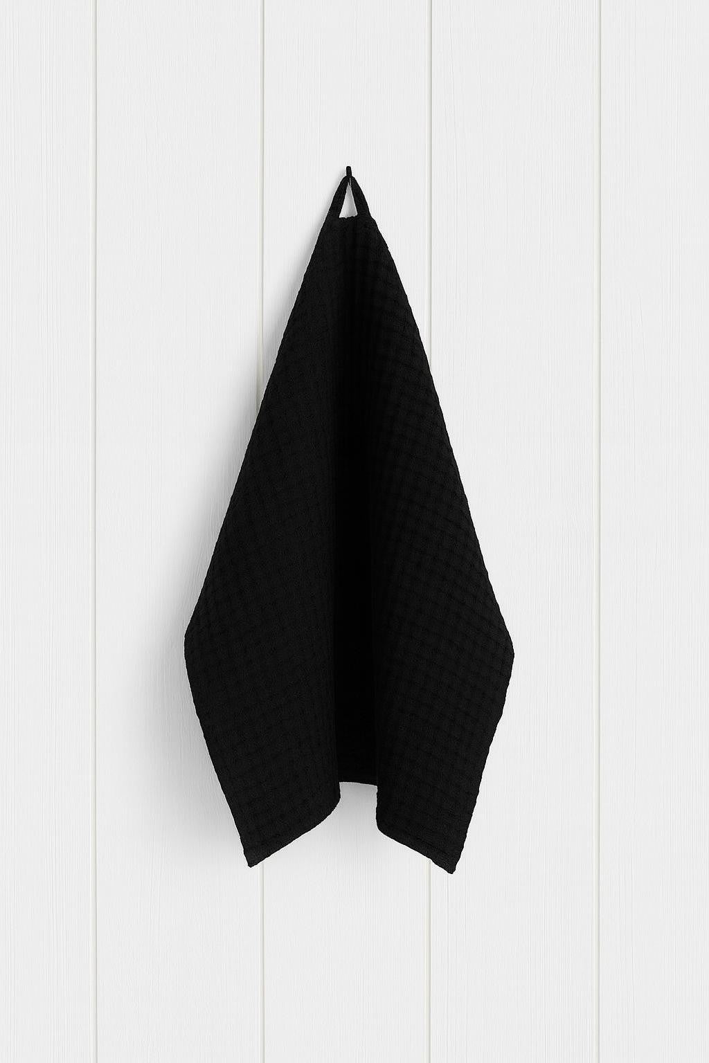 Leinen-Küchentuch in Midnight Black