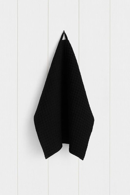 Lininis virtuvės rankšluostis – Midnight Black