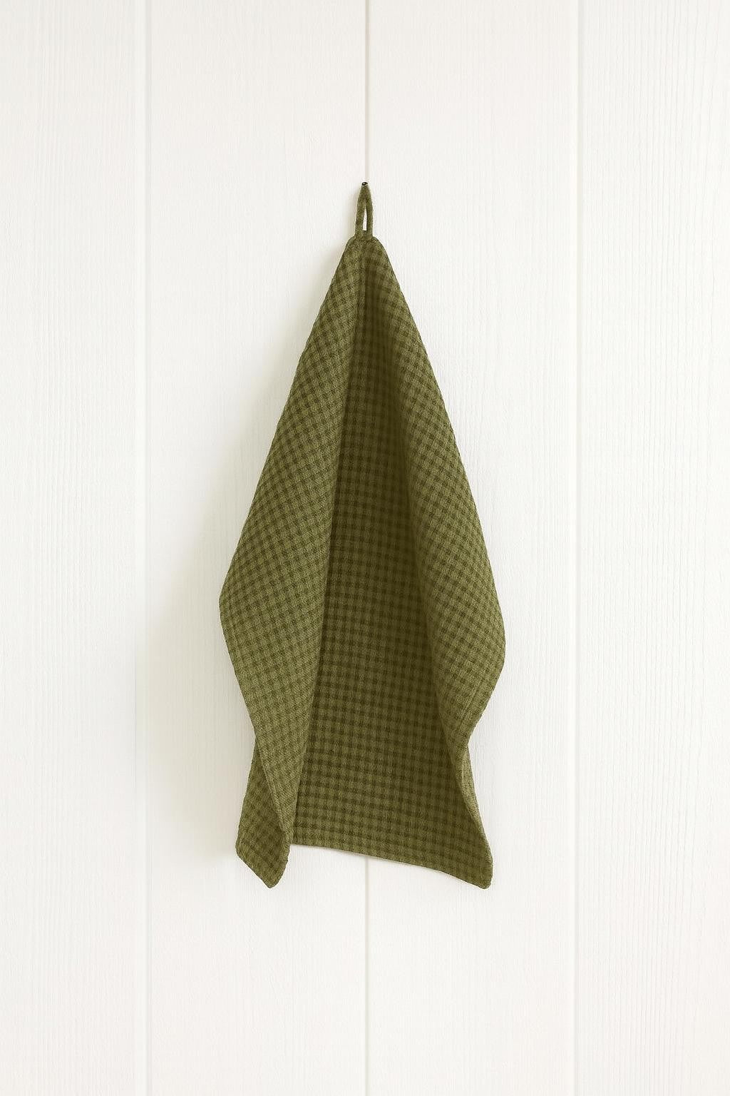 Lininis virtuvės rankšluostis – Palm Green