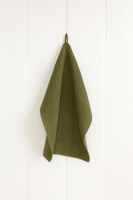 Lininis virtuvės rankšluostis – Palm Green