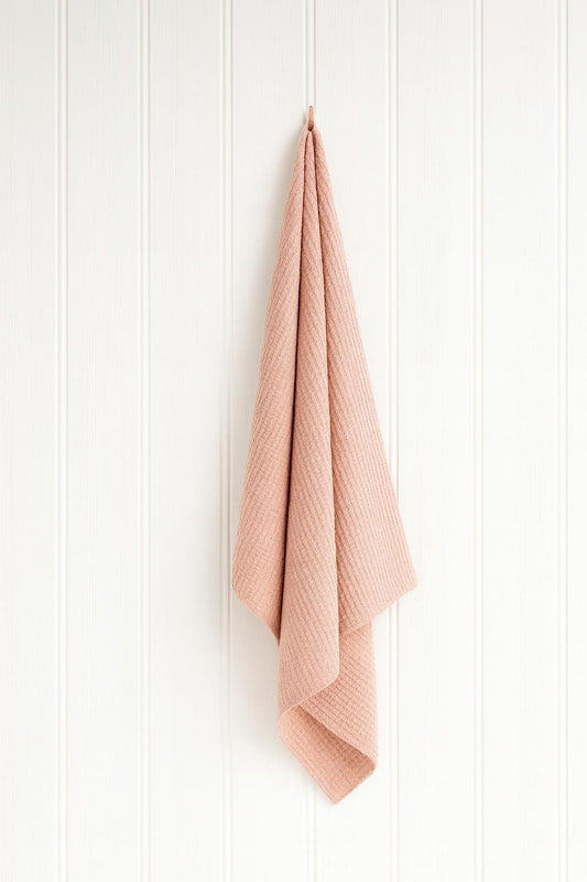 Linen Bath Towel in Rose Pink