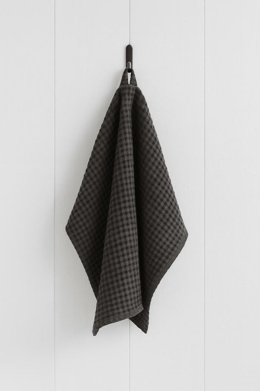 Linen Kitchen Towel in Charcoal Gray