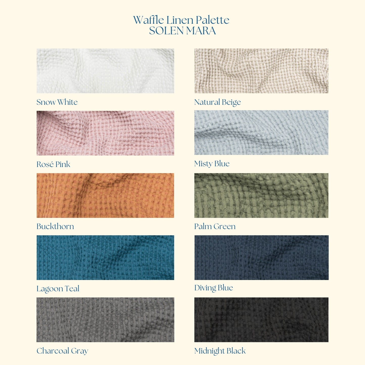 Lininių rankšluosčių rinkinys (3 vnt.) – Midnight Black